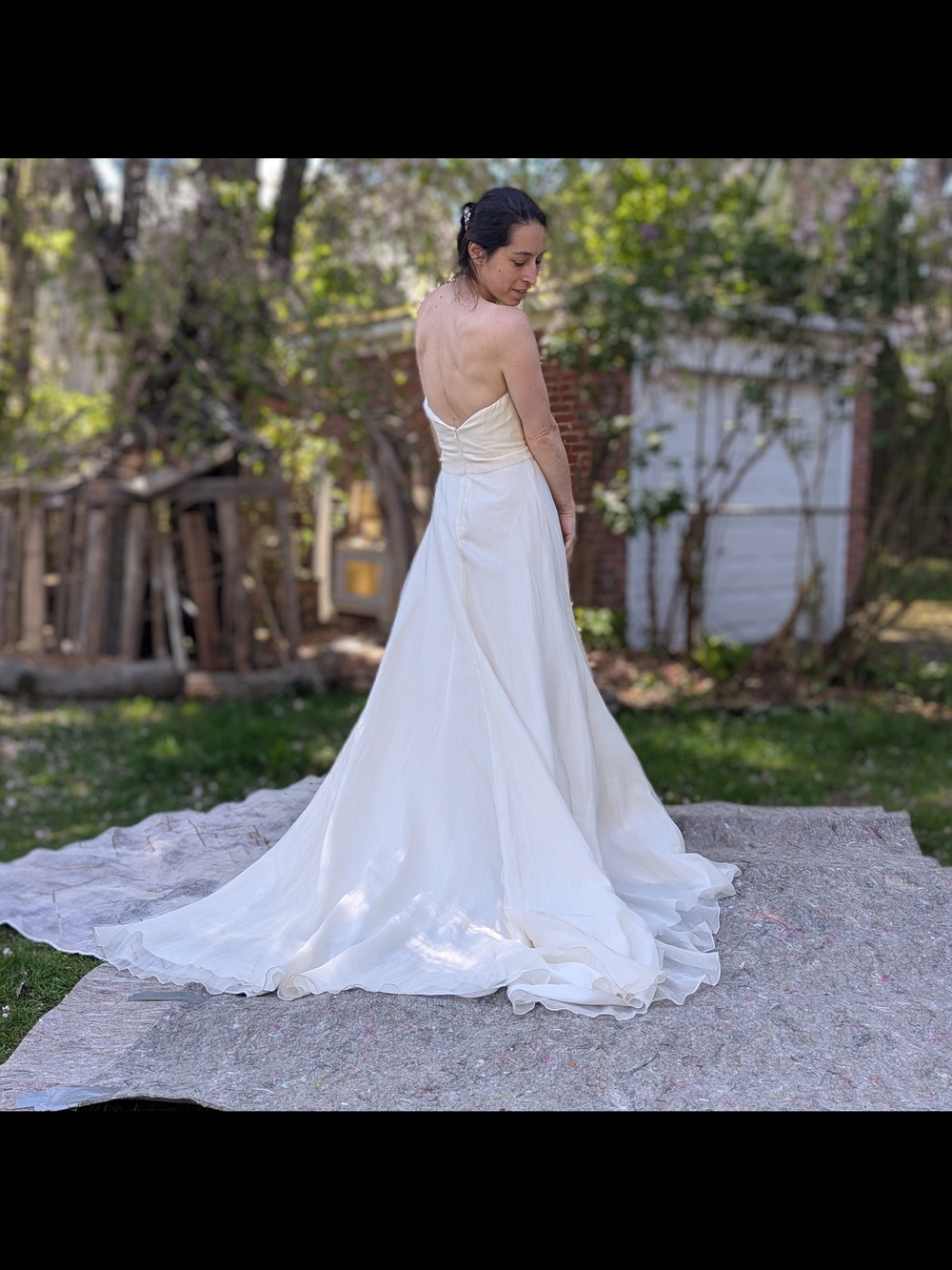 Silk Sweetheart Strapless Ivory Wedding Gown with Cathedral Train